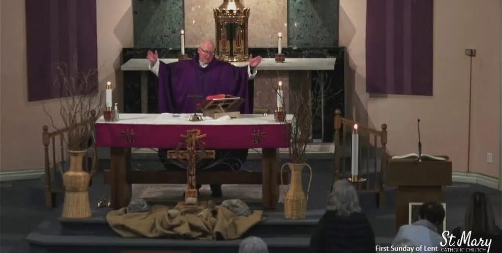 This weekend's Mass is live streamed today at 4 on the church and school websites, and the link belo...