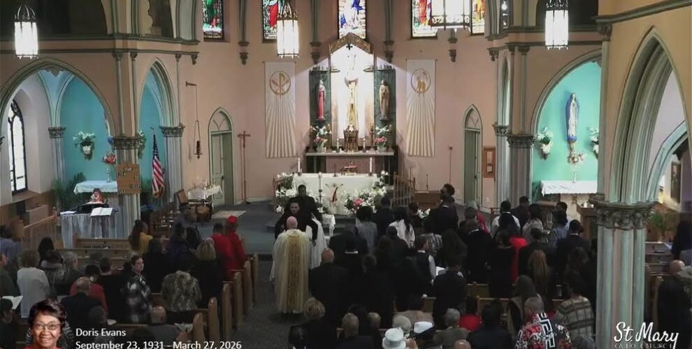 Funeral Mass at 11:00 a.m. today for Doris Evans live streamed on the websites  and the link below:...