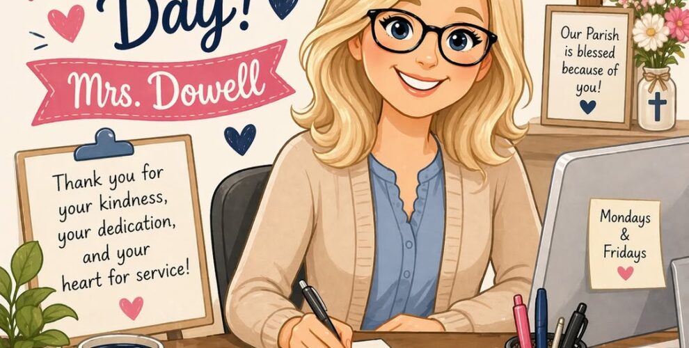 Happy Parish Secretary’s Day to our wonderful Mrs. Dowell...