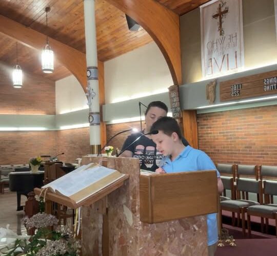 Our students will be leading us in the Joyful Mysteries