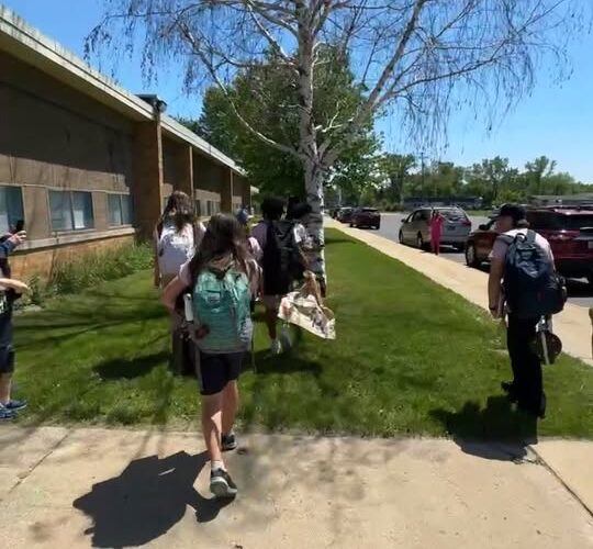 Our 8th graders last walk through the school….
