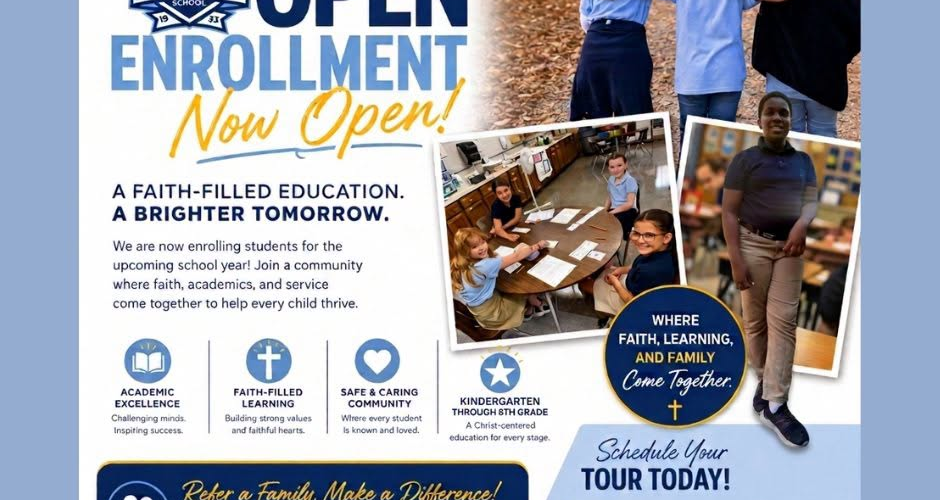 Open Enrollment is NOW OPEN at Holy Rosary School!...